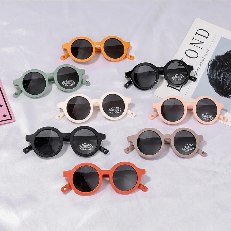 Lunettes de soleil rondes bébé - Polarisées, souples & avec sangle (0-3 ans)