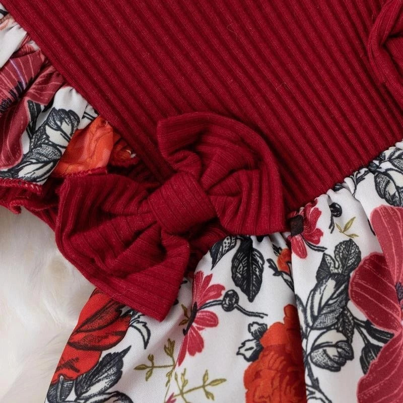 Body bébé manches courtes coton style robe fleurie avec nœud