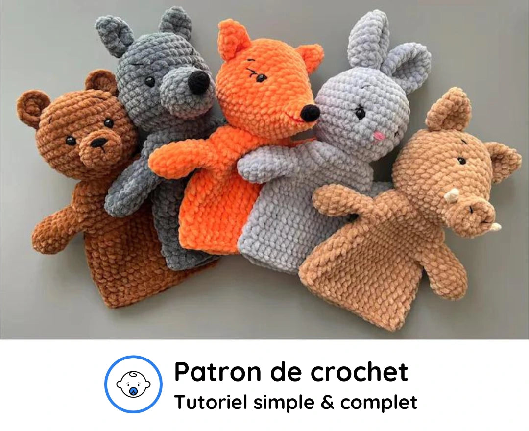 Marionnettes à main : Animaux de la forêt  - patrons de crochet
