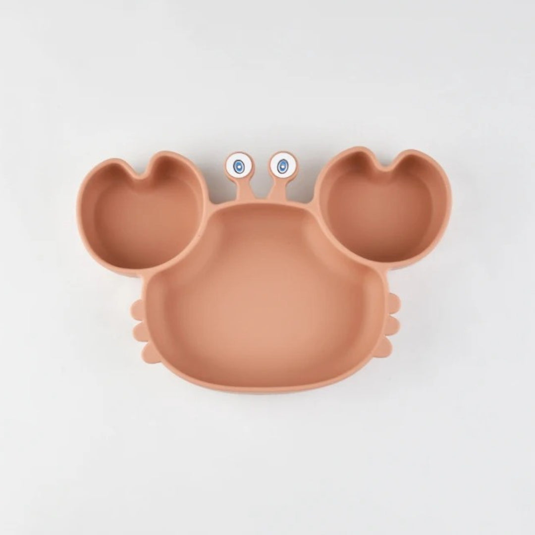 Assiette silicone avec ventouse - crabe