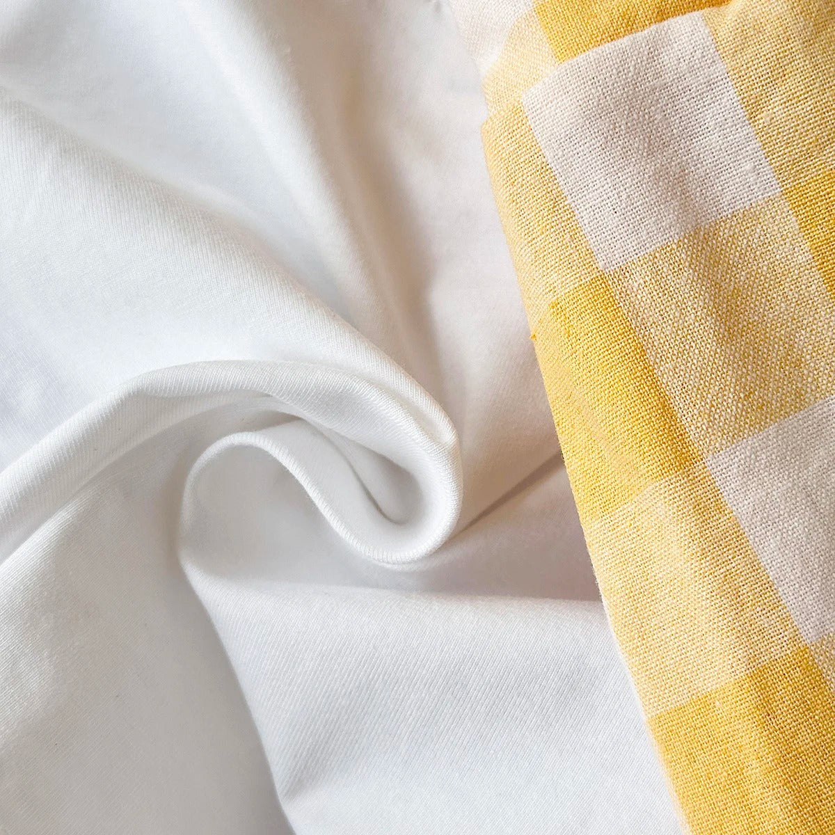 Ensemble bébé t-shirt blanc motif citron + short coton à carreaux