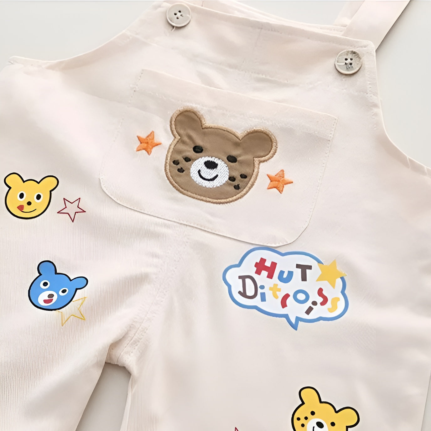 Ensemble enfant t-shirt rayé + salopette coton style cartoon