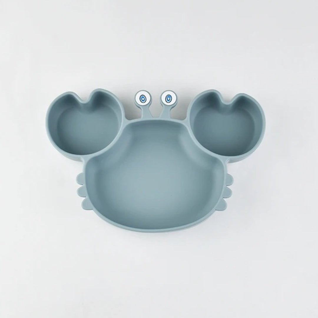 Assiette silicone avec ventouse - crabe