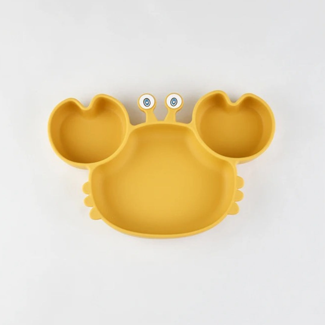 Assiette silicone avec ventouse - crabe