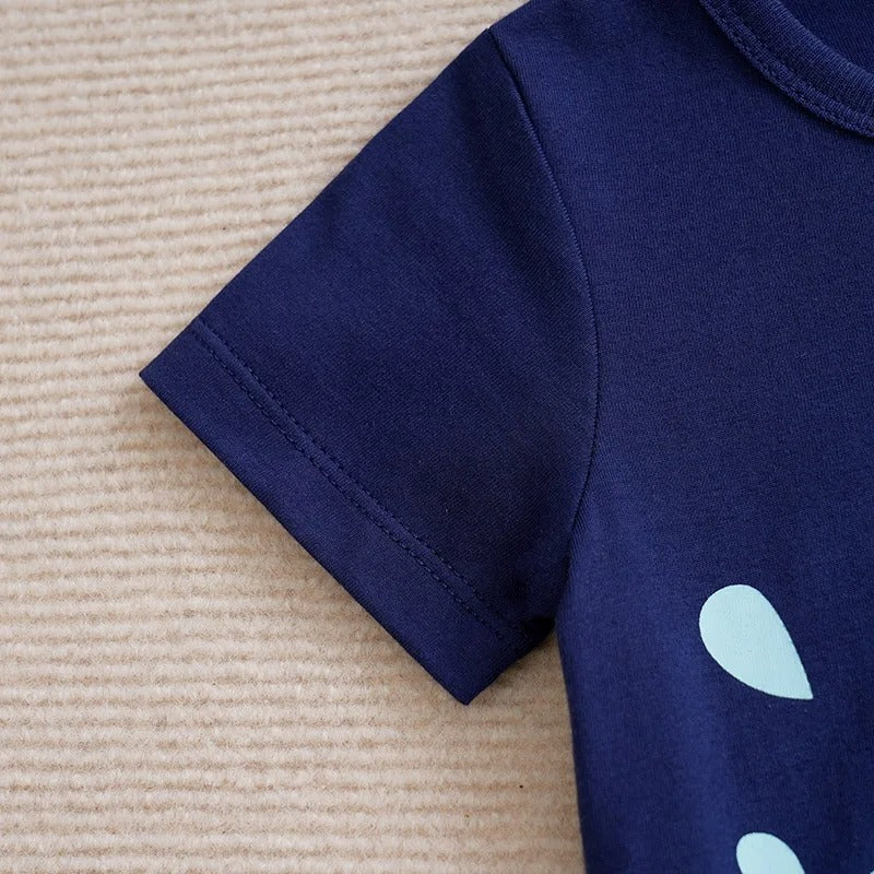 Barboteuse bébé manches courtes coton motif éléphant