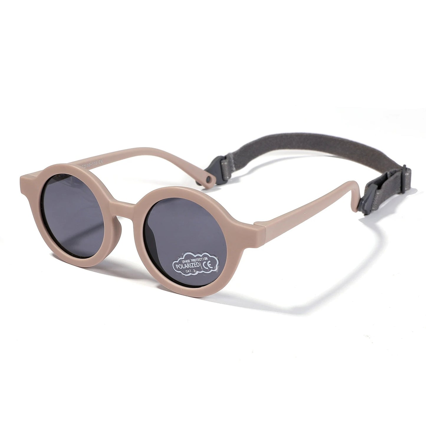Lunettes de soleil rondes bébé - Polarisées, souples & avec sangle (0-3 ans)