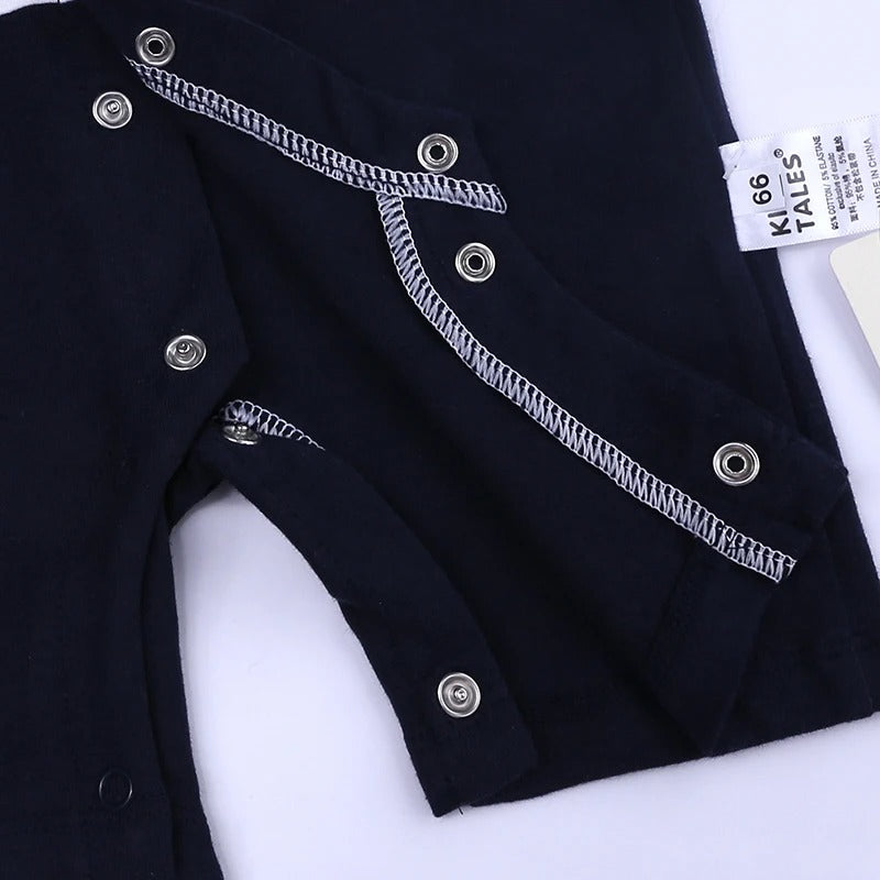 Barboteuse bébé manches courtes coton style costume pilote