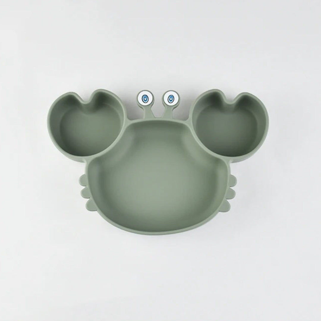 Assiette silicone avec ventouse - crabe