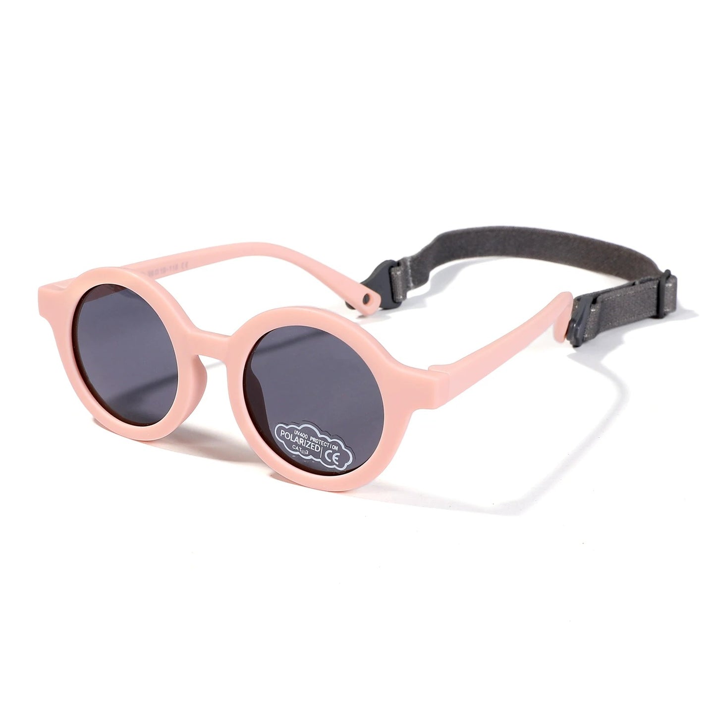 Lunettes de soleil rondes bébé - Polarisées, souples & avec sangle (0-3 ans)