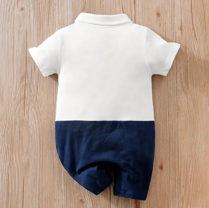 Barboteuse bébé manches courtes coton style costume pilote