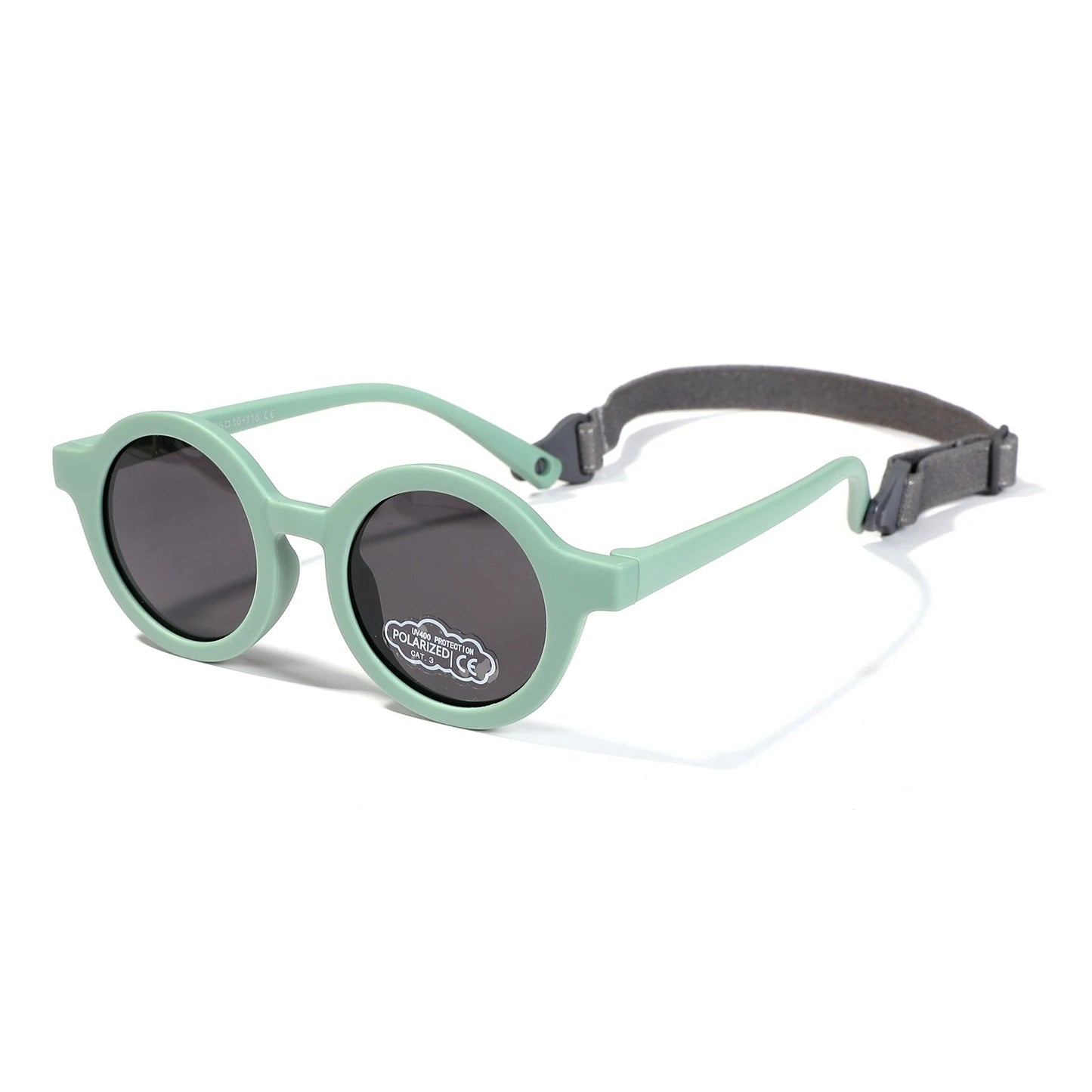 Lunettes de soleil rondes bébé - Polarisées, souples & avec sangle (0-3 ans)