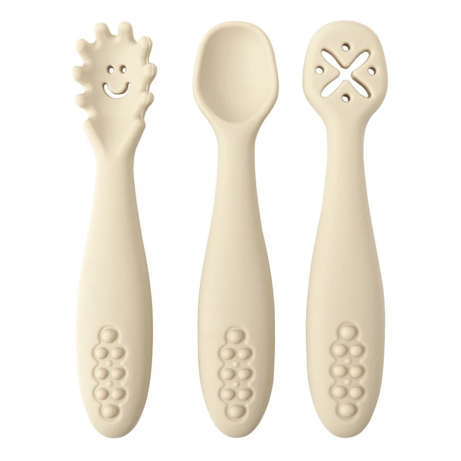 Ensemble 3 cuillères silicone - bébé autonome