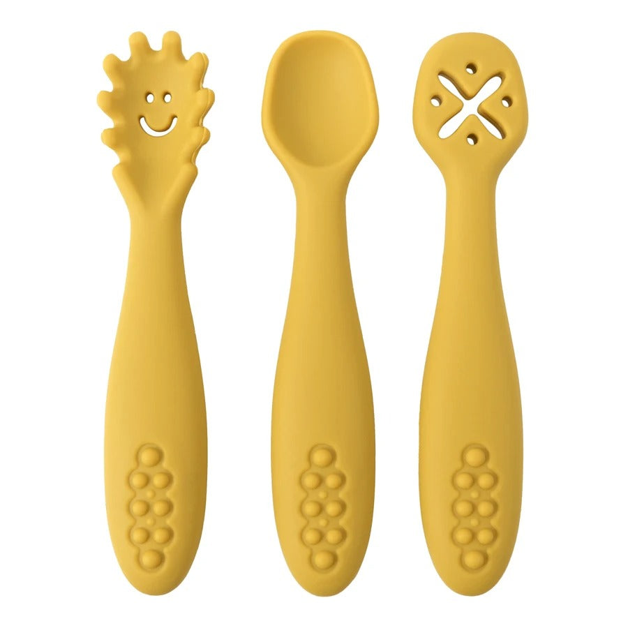 Ensemble 3 cuillères silicone - bébé autonome