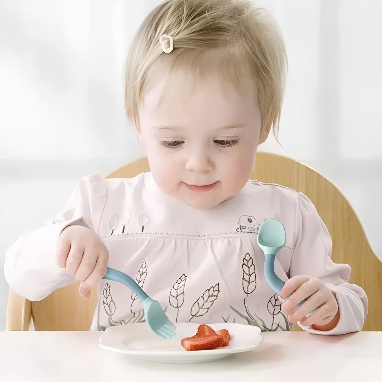 Fourchette & cuillère pliables - bébé apprend seul