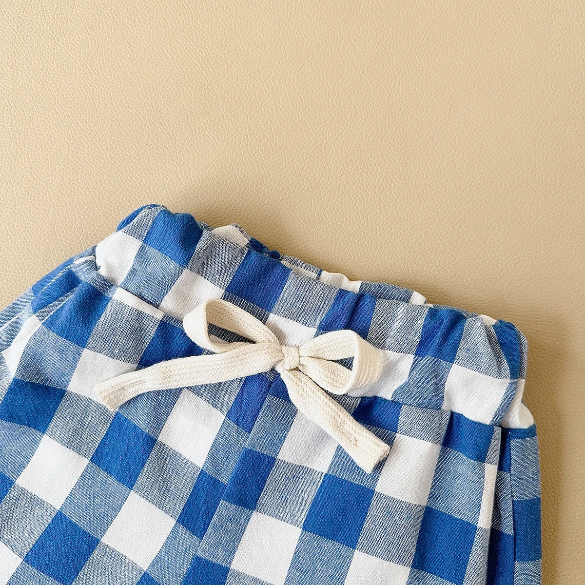Ensemble bébé t-shirt blanc motif citron + short coton à carreaux