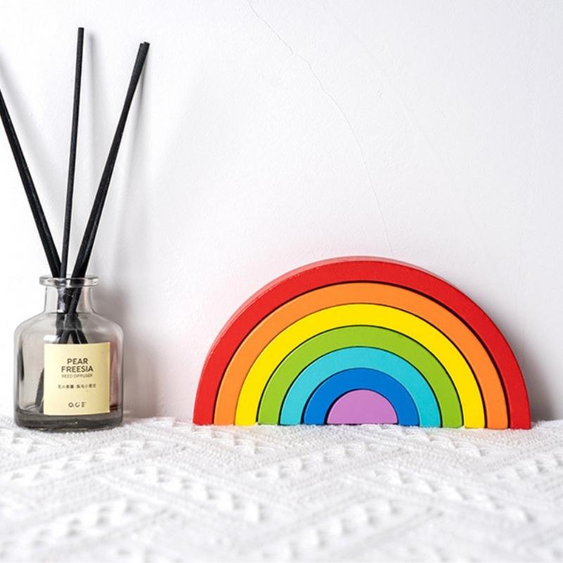 Puzzle Arc-en-ciel en bois - Apprentissage Montessori