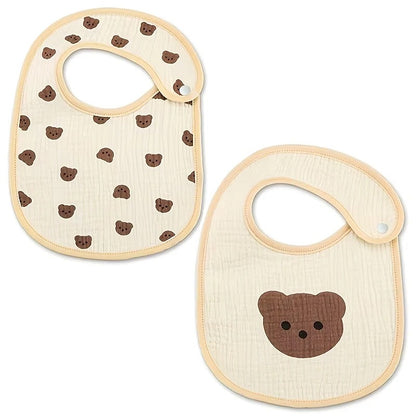 Bavoirs imperméables gaze de coton – lots de 2