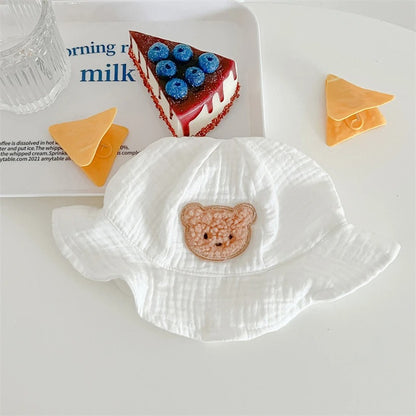 Barboteuse bébé sans manches gaze de coton à motifs & chapeau