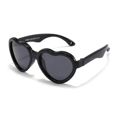 Lunettes de soleil bébé cœur - Polarisées, souples & avec sangle (0-3 ans)