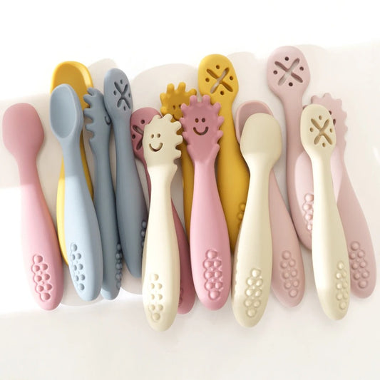 Ensemble 3 cuillères silicone - bébé autonome