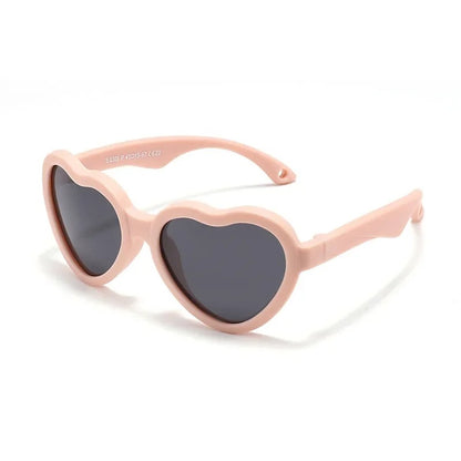 Lunettes de soleil bébé cœur - Polarisées, souples & avec sangle (0-3 ans)