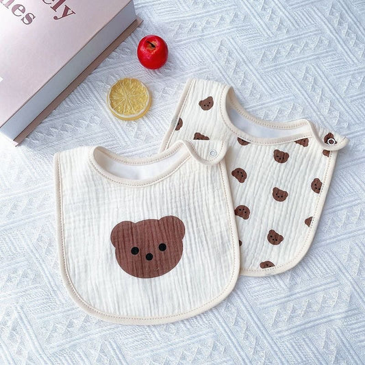 Bavoirs imperméables gaze de coton – lots de 2