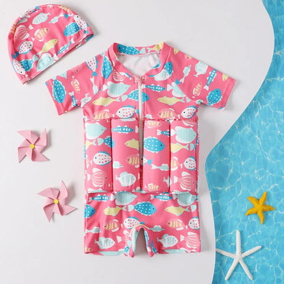 NageSûre™ - Maillot de bain flottant sécurisé & bonnet