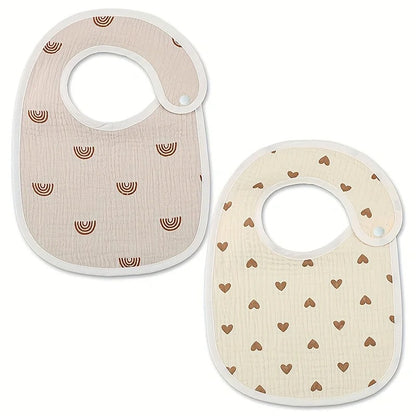 Bavoirs imperméables gaze de coton – lots de 2