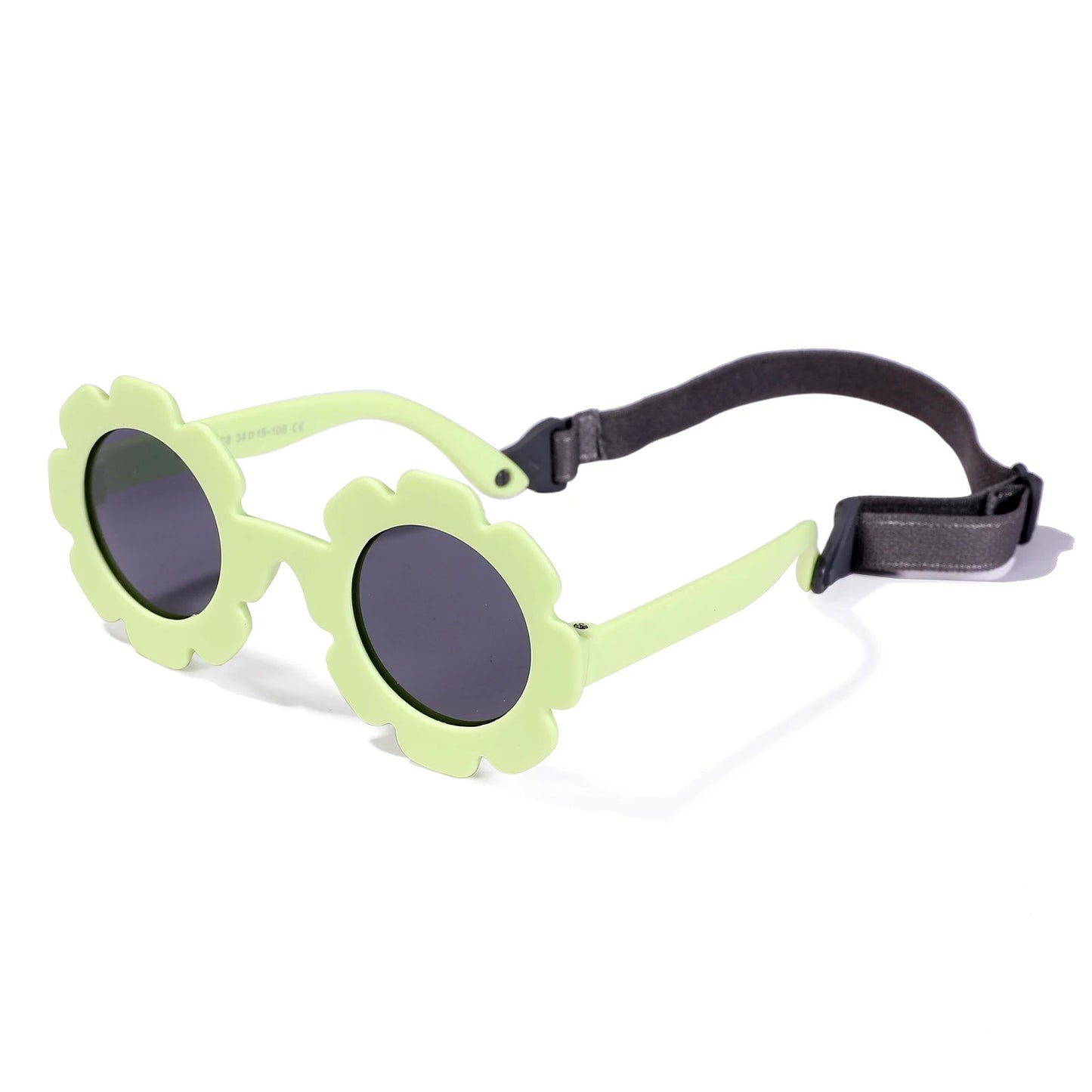 Lunettes de soleil bébé fleur - Polarisées, souples & avec sangle (0-3 ans)