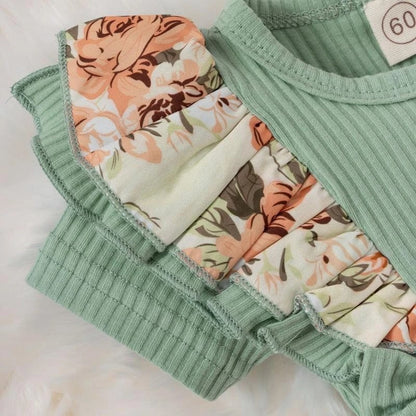 Body bébé manches courtes coton style robe fleurie avec nœud