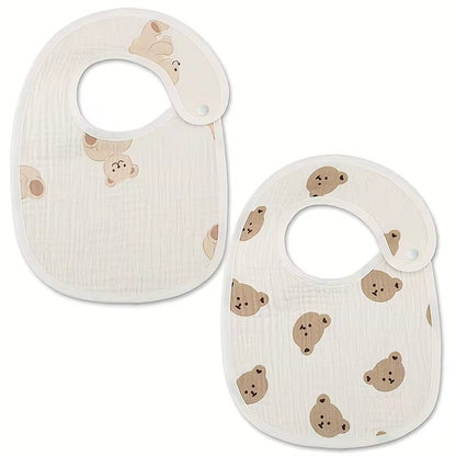 Bavoirs imperméables gaze de coton – lots de 2