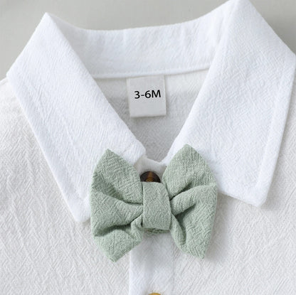 Ensemble bébé chemise + short coton chic nœud papillon