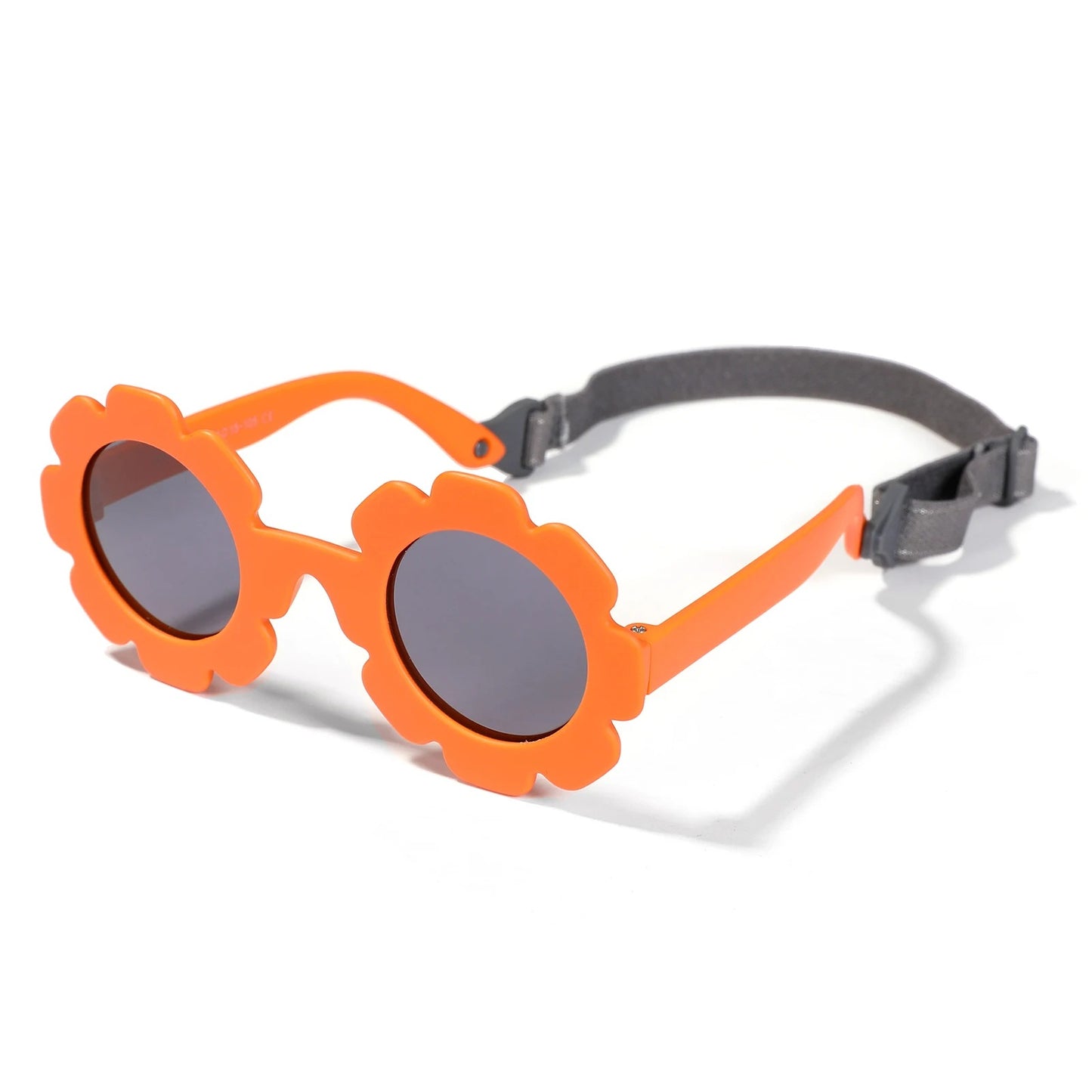 Lunettes de soleil bébé fleur - Polarisées, souples & avec sangle (0-3 ans)