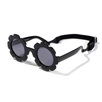Lunettes de soleil bébé fleur - Polarisées, souples & avec sangle (0-3 ans)