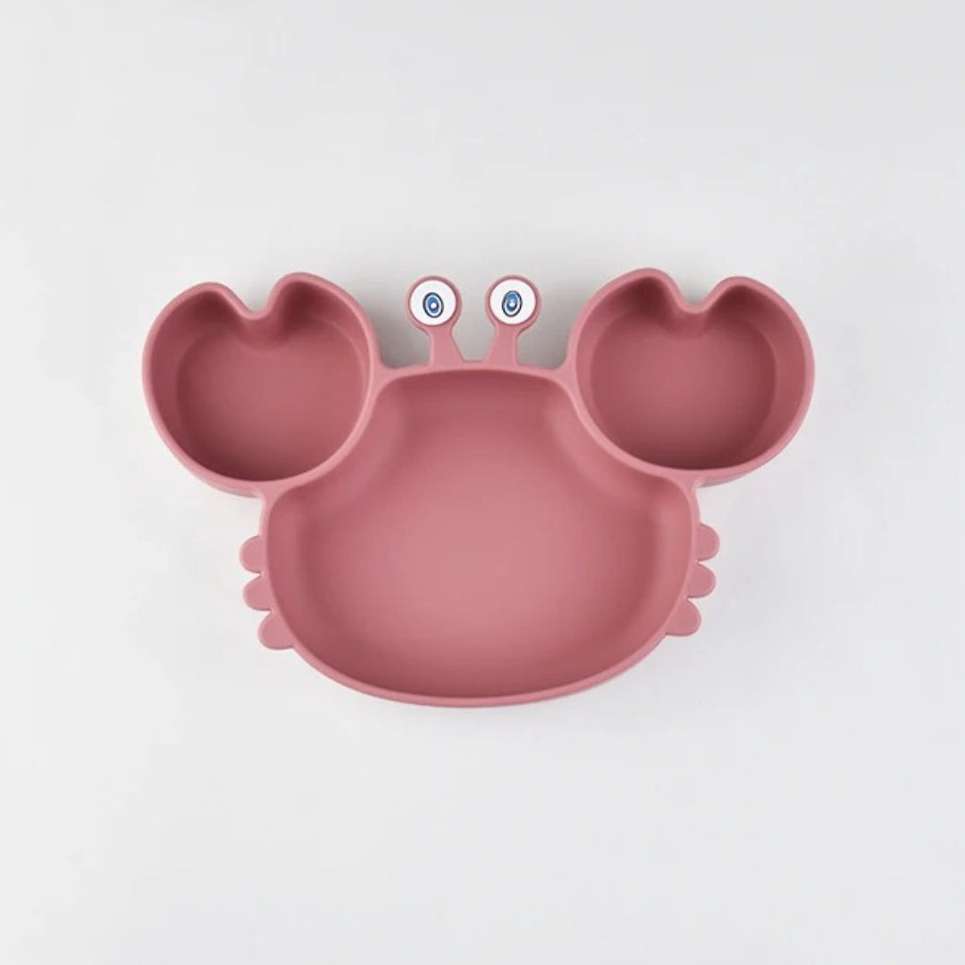 Assiette silicone avec ventouse - crabe
