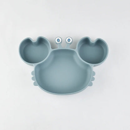 Assiette silicone avec ventouse - crabe