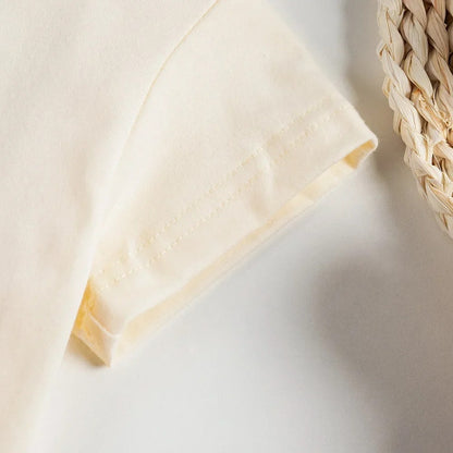 Ensemble bébé t-shirt + short coton rétro motifs brodés