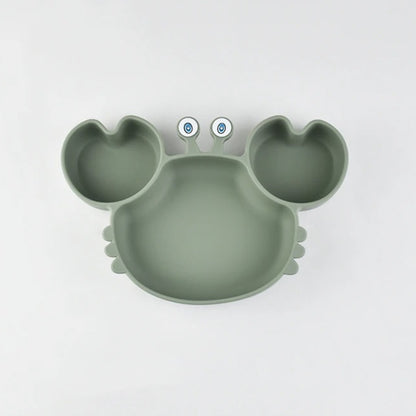 Assiette silicone avec ventouse - crabe