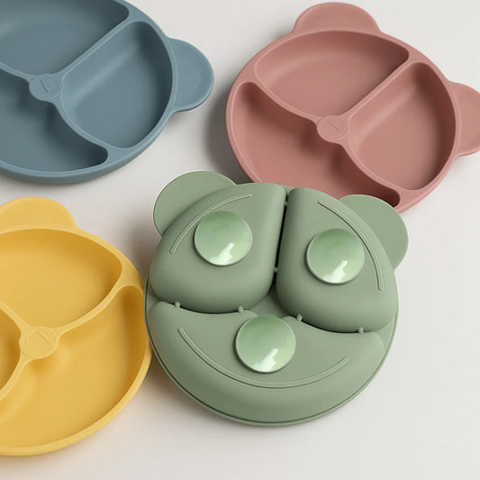 Assiette silicone avec ventouses - ours