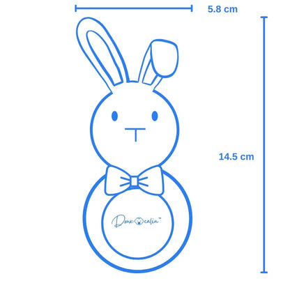 Lapin - Hochet en tricot avec anneau en bois