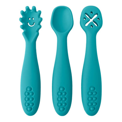 Ensemble 3 cuillères silicone - bébé autonome