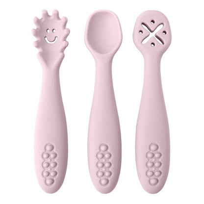 Ensemble 3 cuillères silicone - bébé autonome