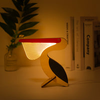 Veilleuse LED Pélican en bois